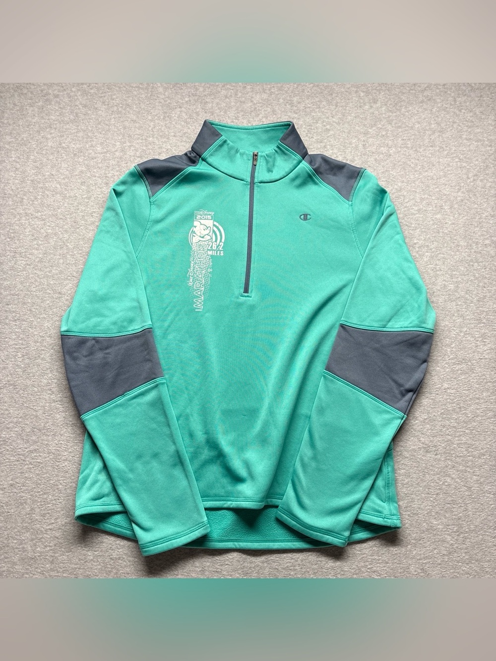 Champion Teal and Charcoal‎ Half-Zip Pullover